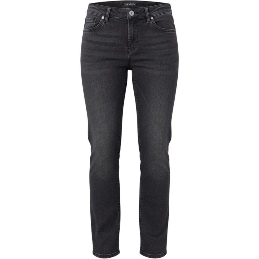 Lee Straight Leg Jeans Womens 8P Black Excellent Relaxed Fit Mid Rise Petite